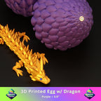 3D Printed Dragon Egg w/ Dragon