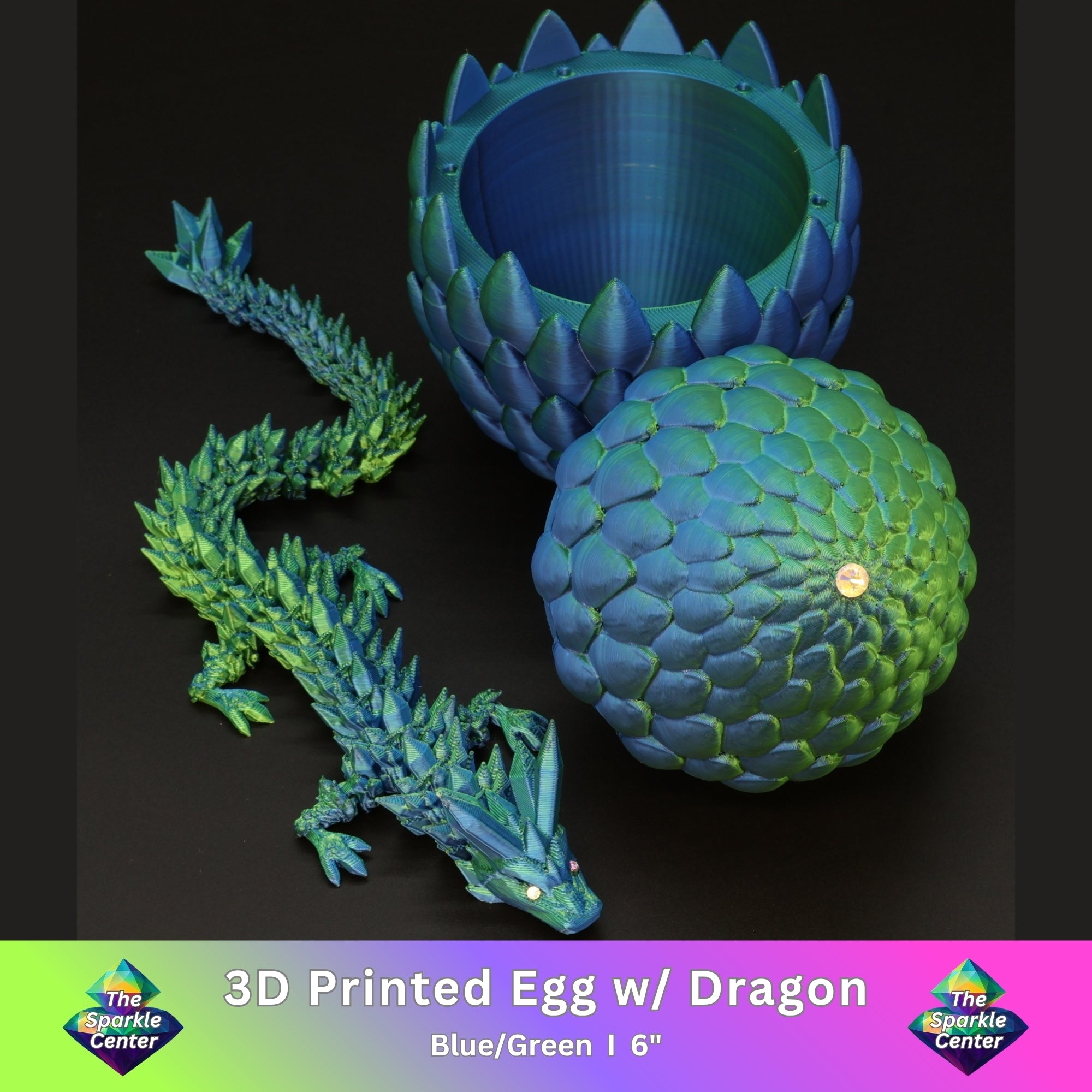 3D Printed Dragon Egg w/ Dragon
