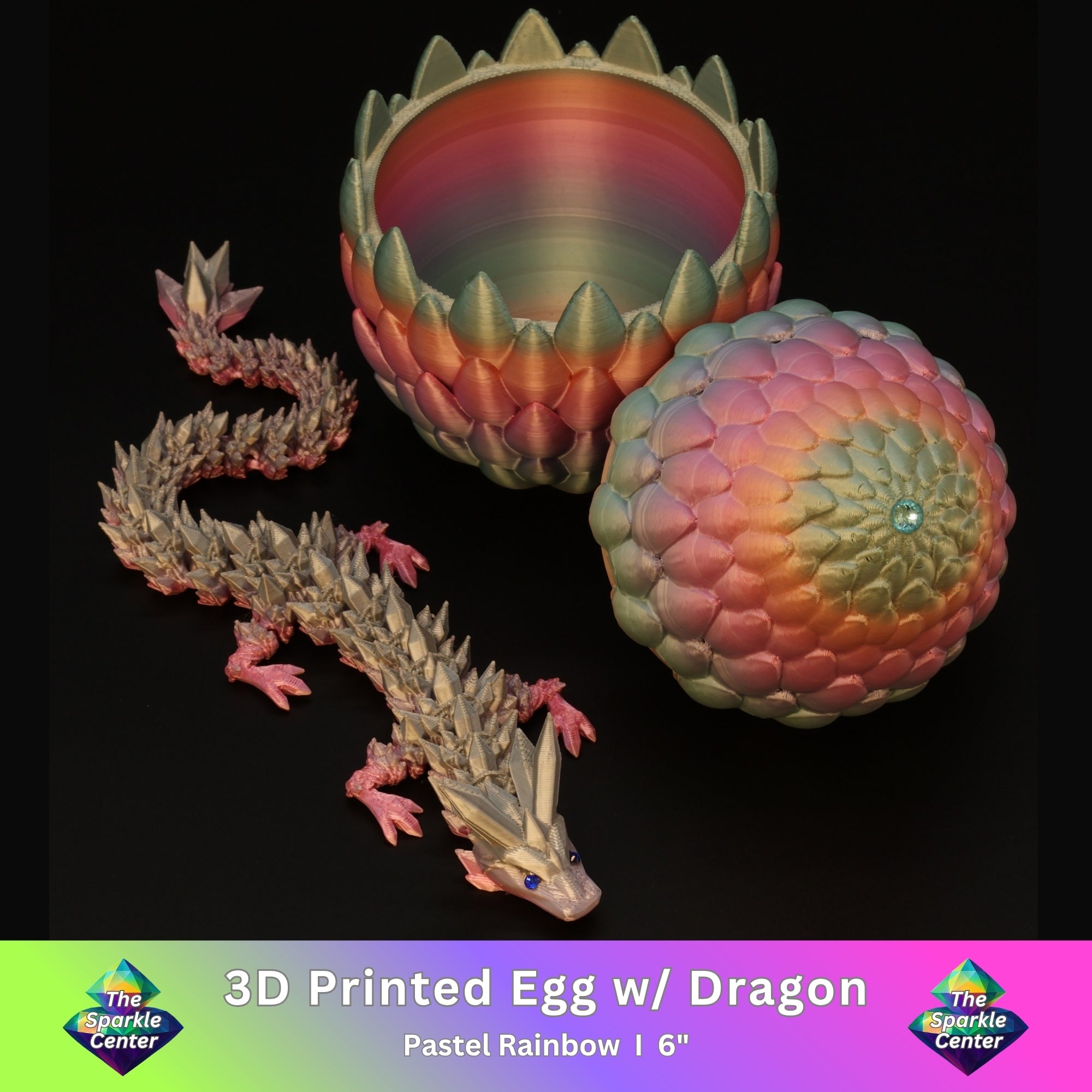 3D Printed Dragon Egg w/ Dragon