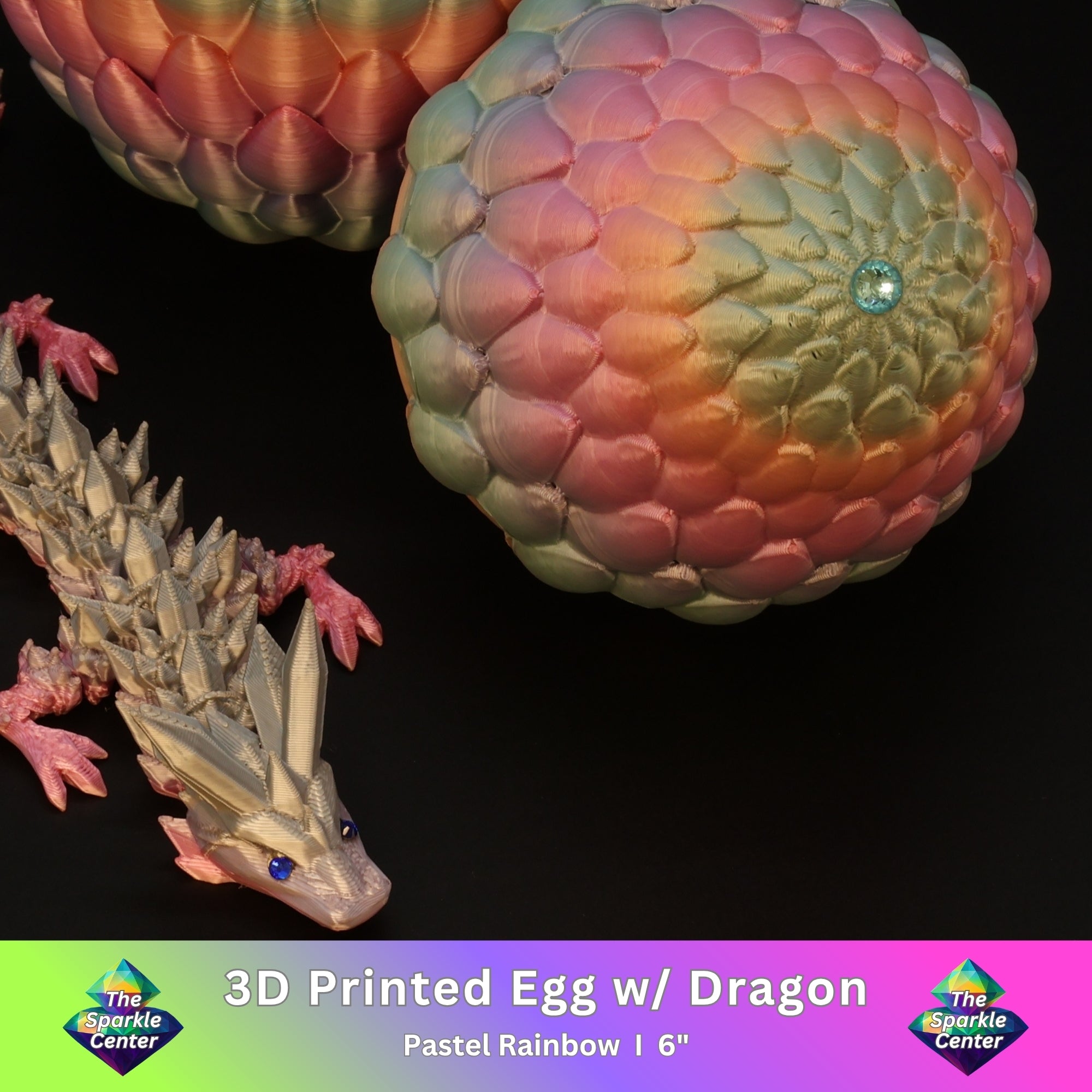 3D Printed Dragon Egg w/ Dragon