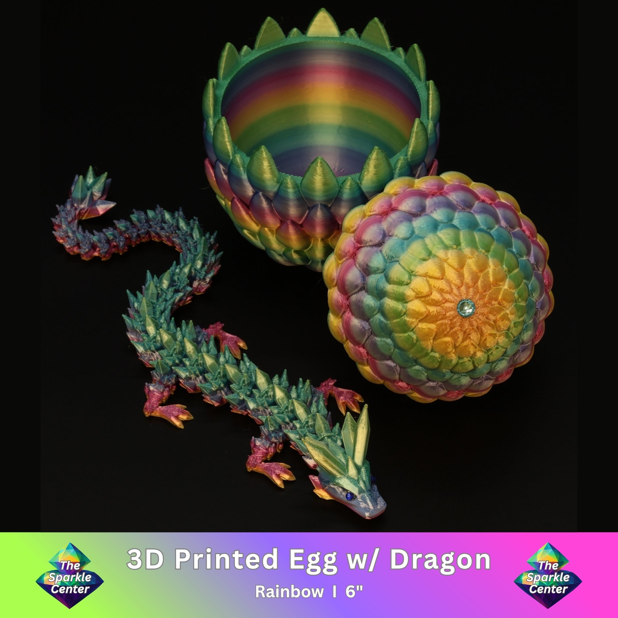 3D Printed Dragon Egg w/ Dragon