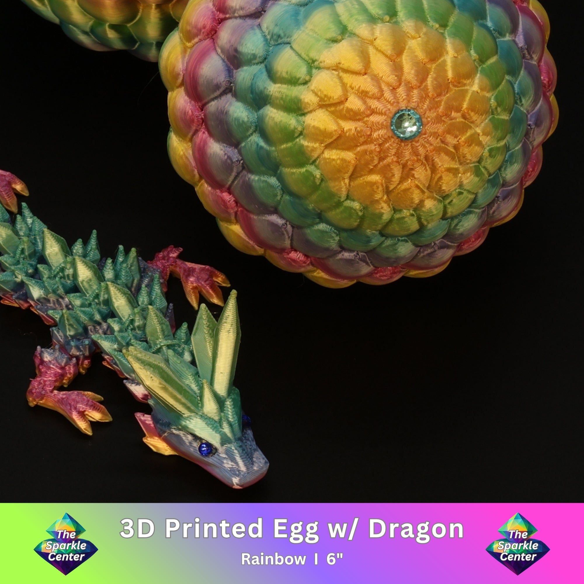3D Printed Dragon Egg w/ Dragon
