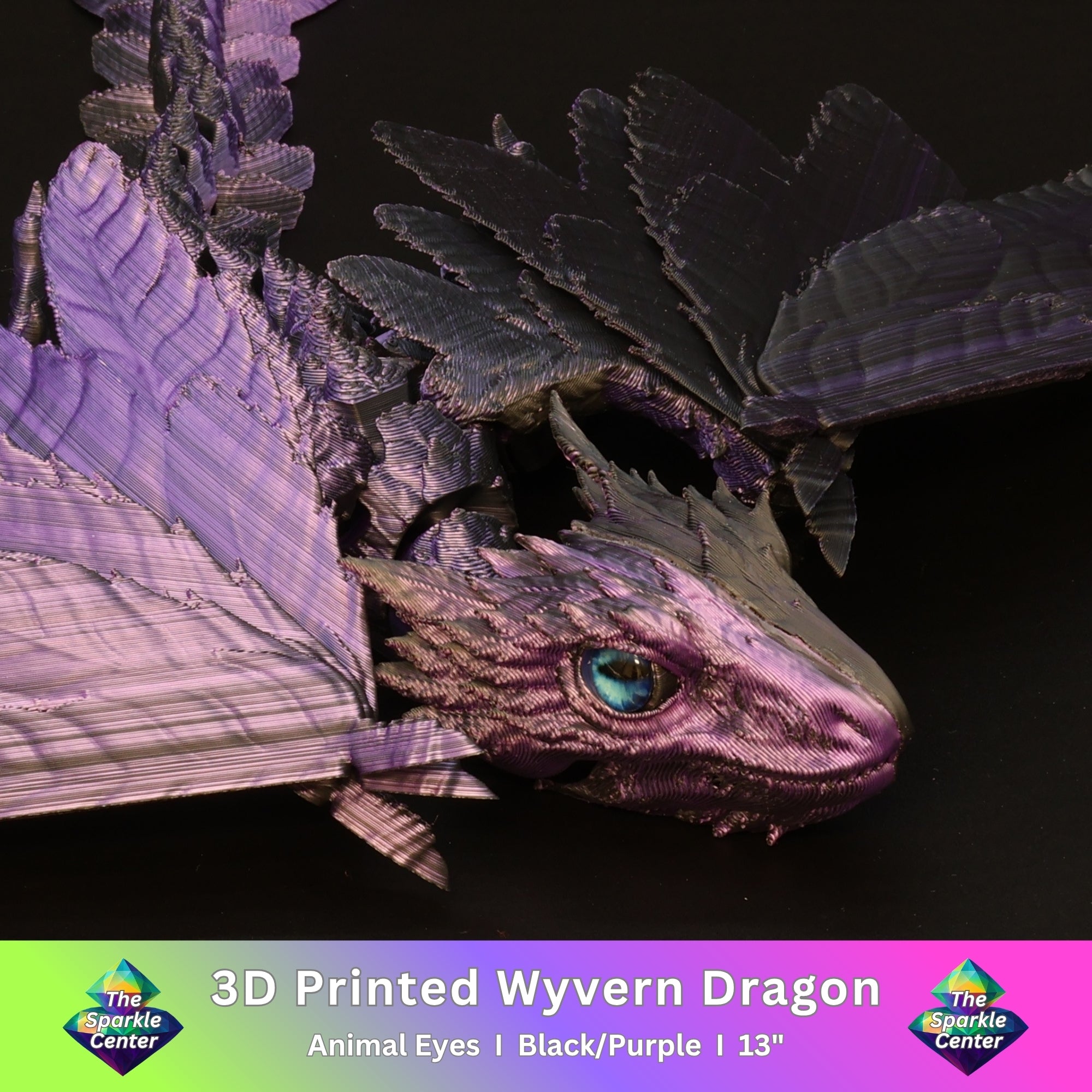 3D Printed Wyvern Dragon w/ Animal Eyes