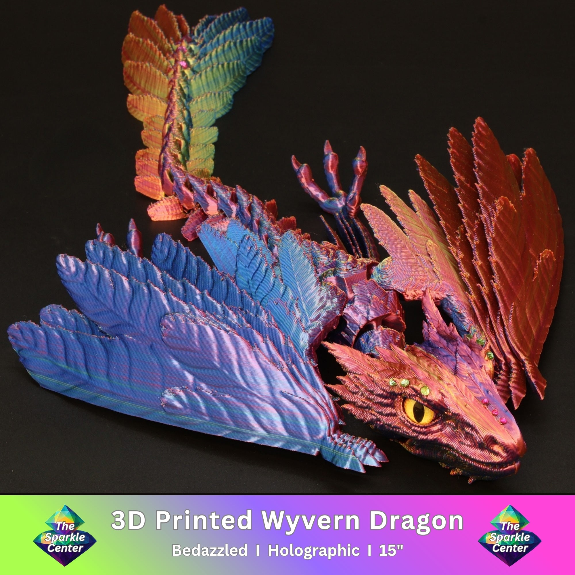 3D Printed Bedazzled Wyvern Dragon™