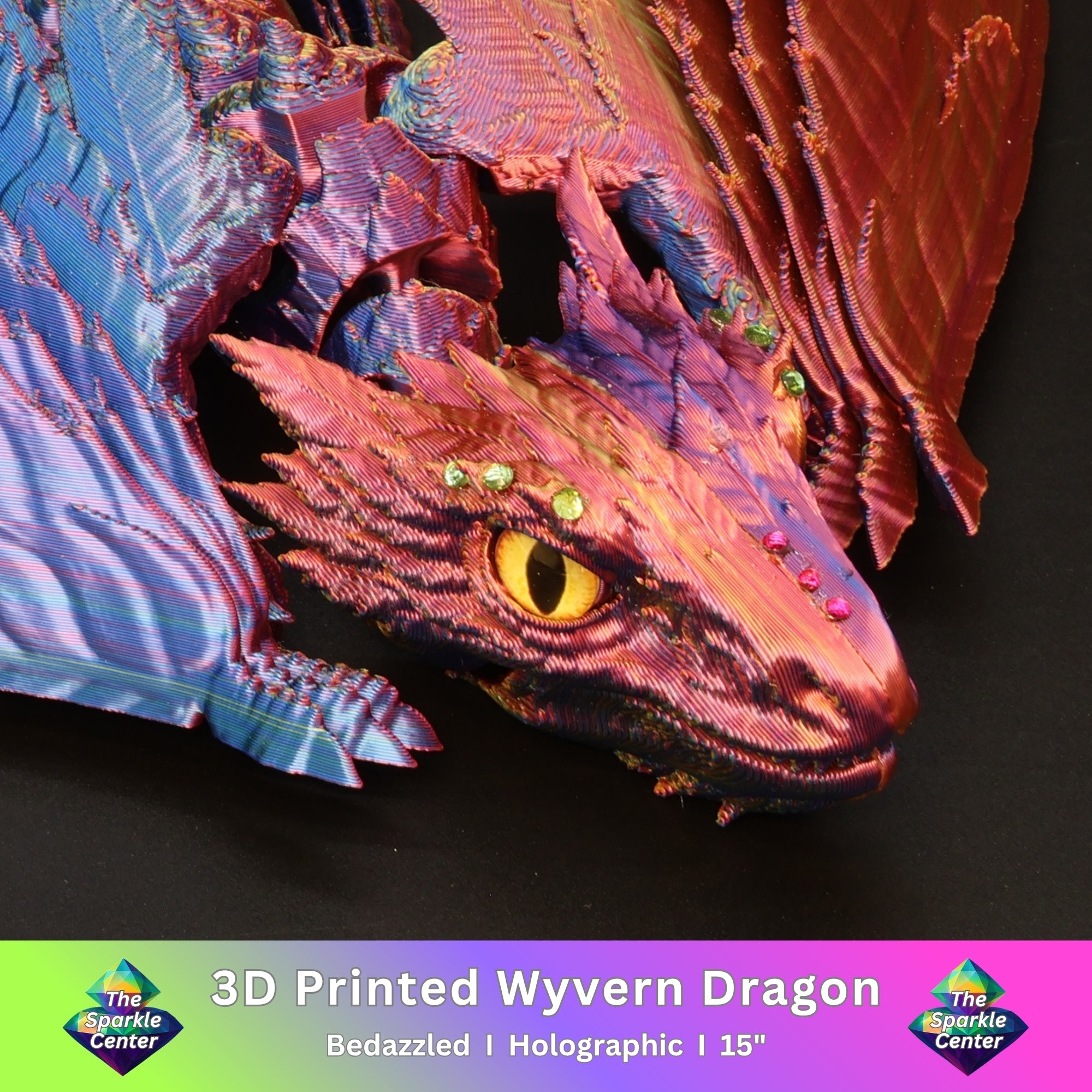 3D Printed Bedazzled Wyvern Dragon™