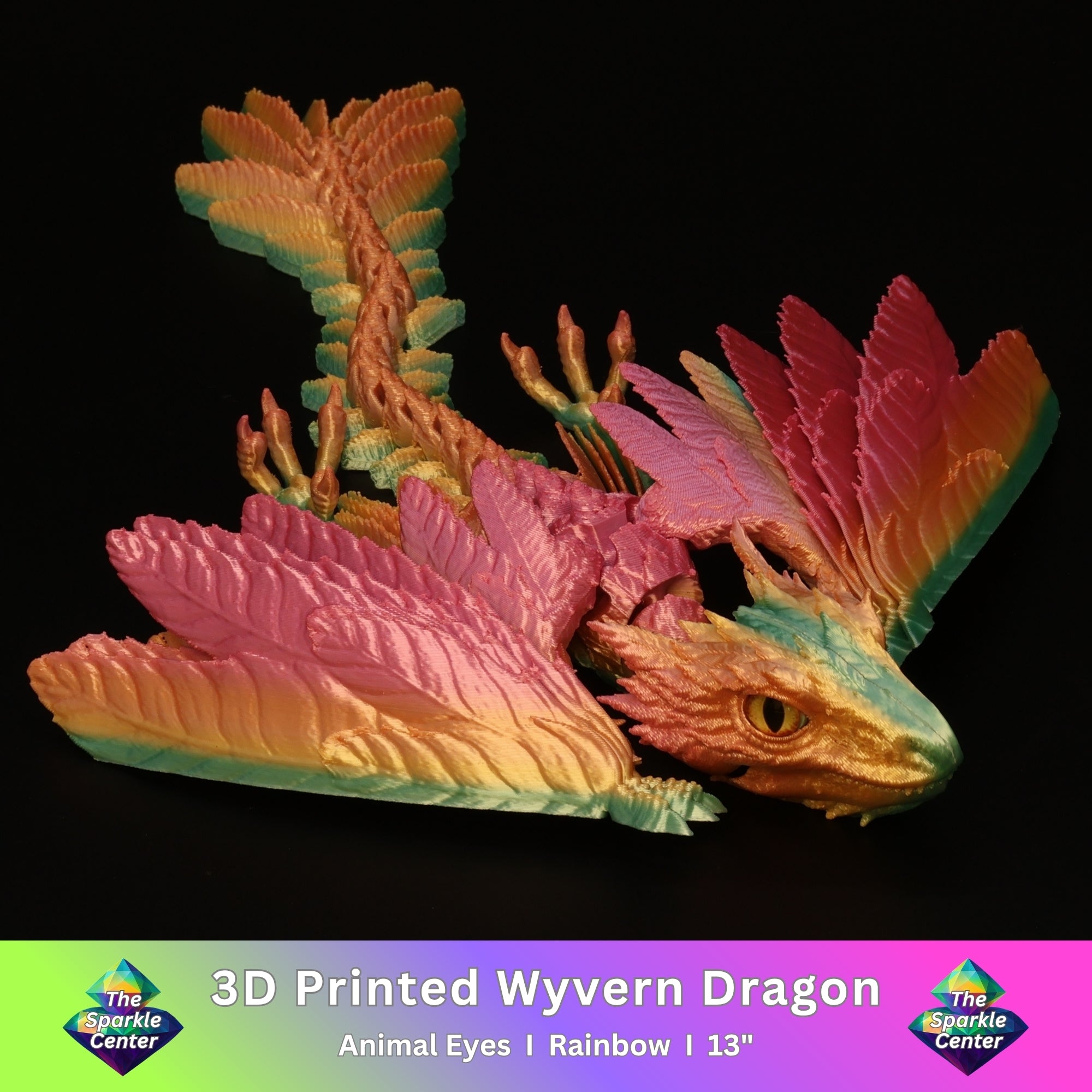 3D Printed Wyvern Dragon w/ Animal Eyes