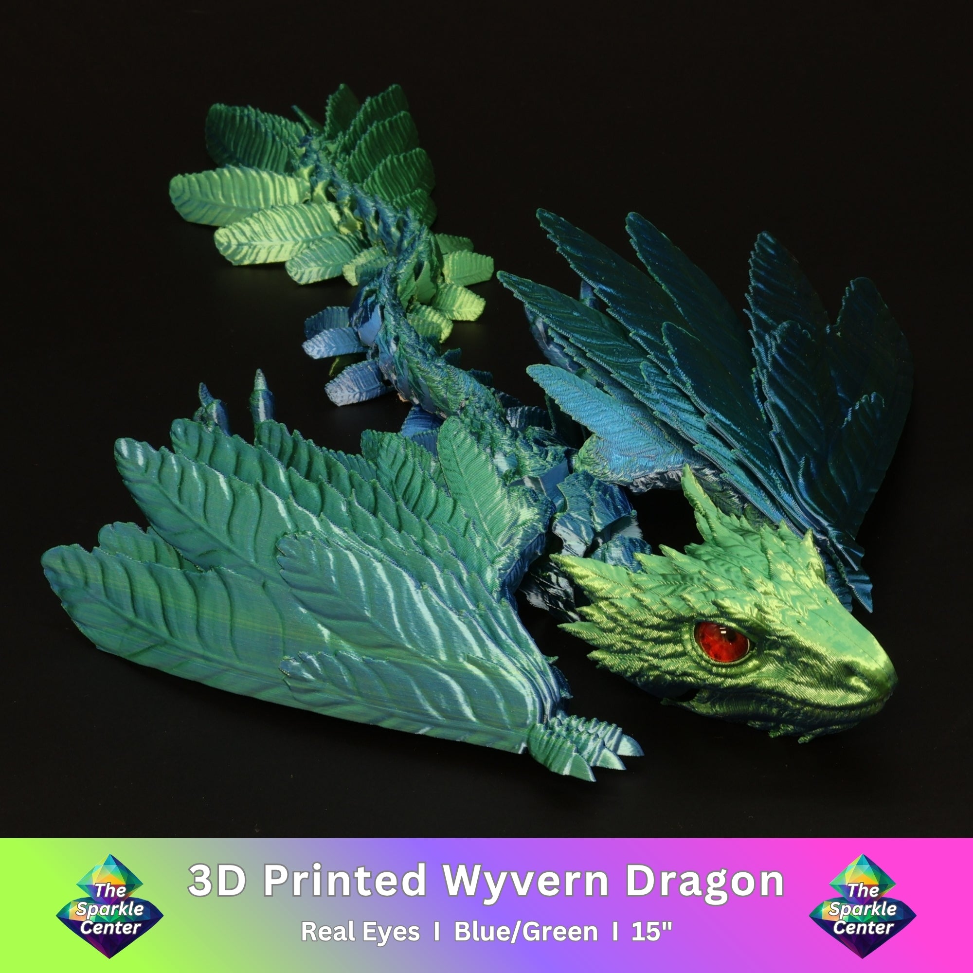 3D Printed Wyvern Dragon w/ Real Eyes