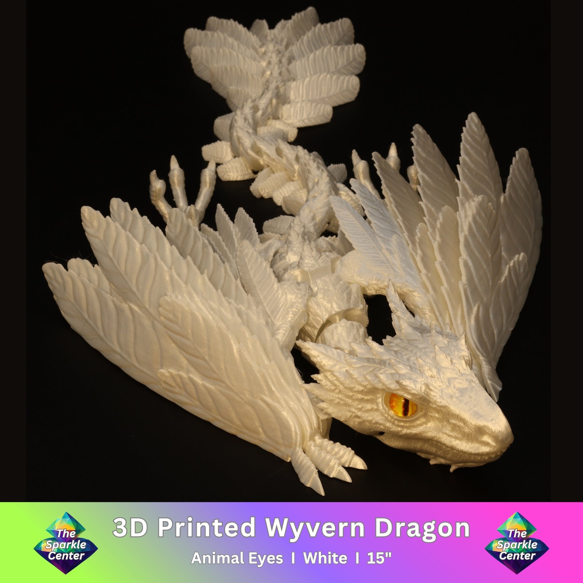 3D Printed Wyvern Dragon w/ Animal Eyes
