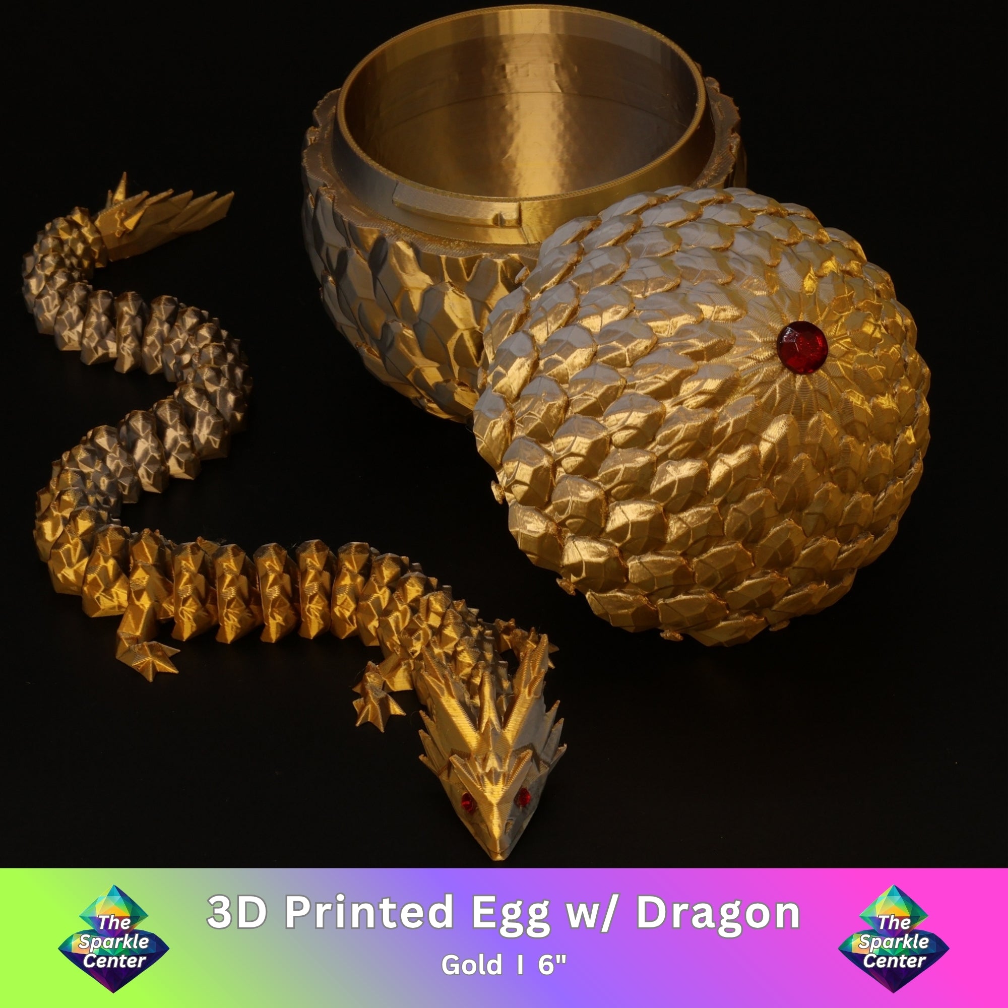 3D Printed Dragon Egg w/ Dragon