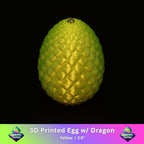 3D Printed Dragon Egg w/ Dragon