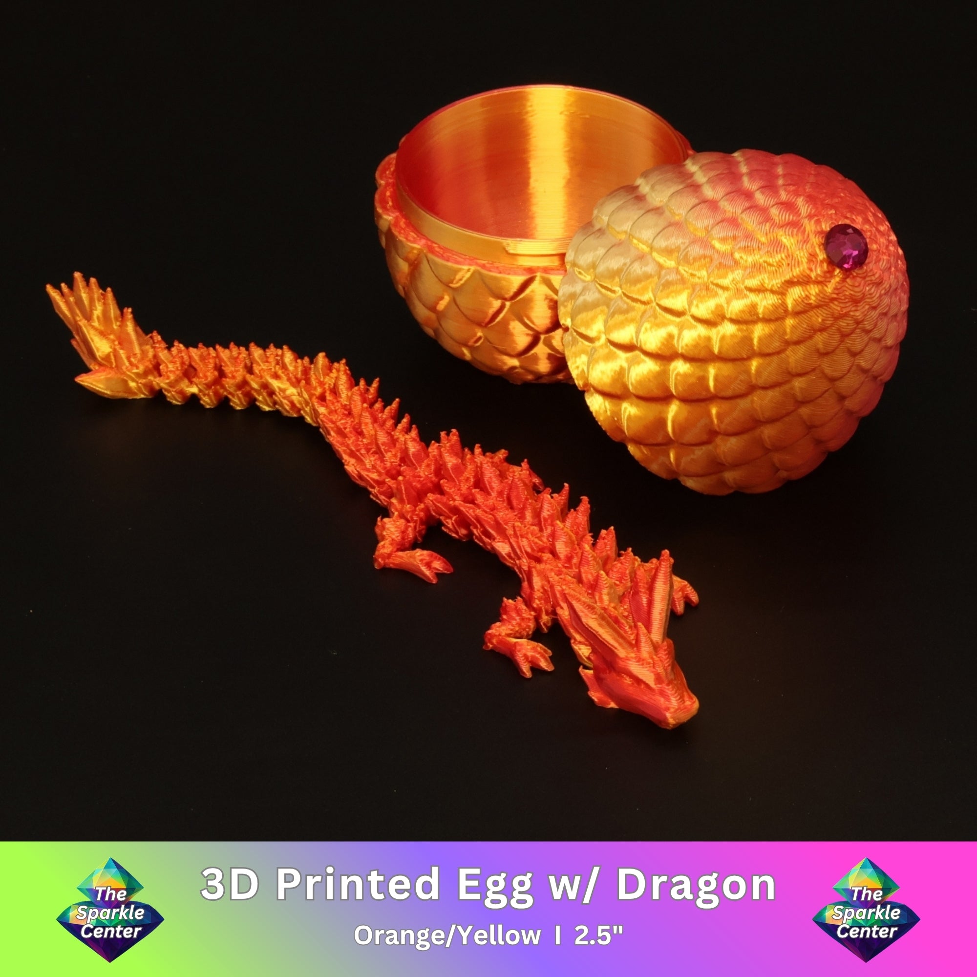 3D Printed Dragon Egg w/ Dragon