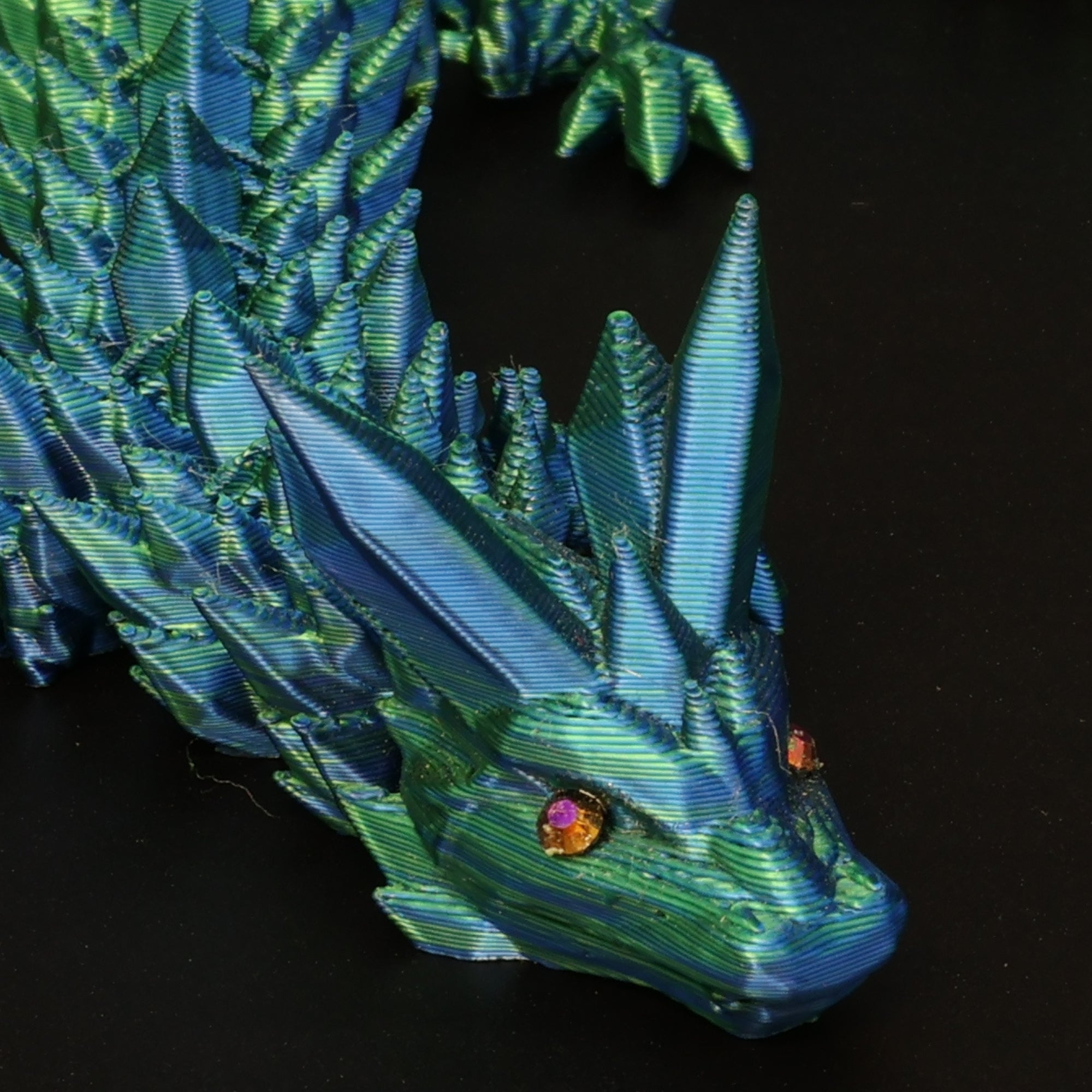 3D Printed Crystal Dragon w/ Gem Eyes