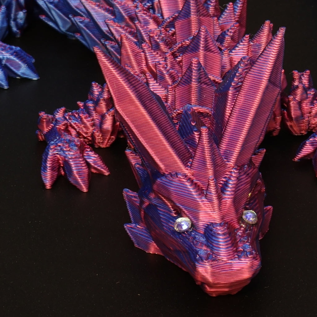 3D Printed Crystal Dragon w/ Gem Eyes