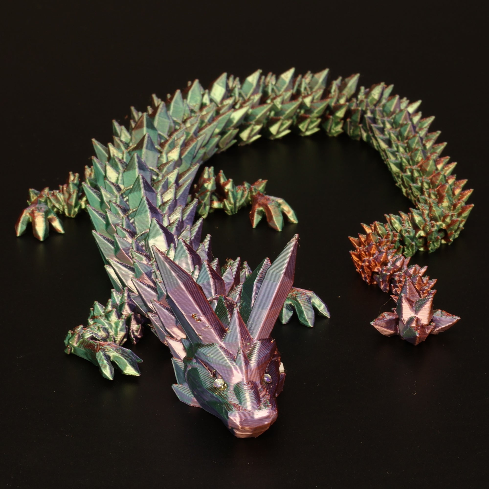 3D Printed Crystal Dragon w/ Gem Eyes