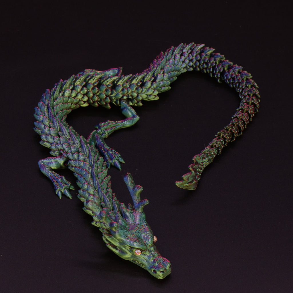 3D Printed Chinese Dragon w/ Gem Eyes