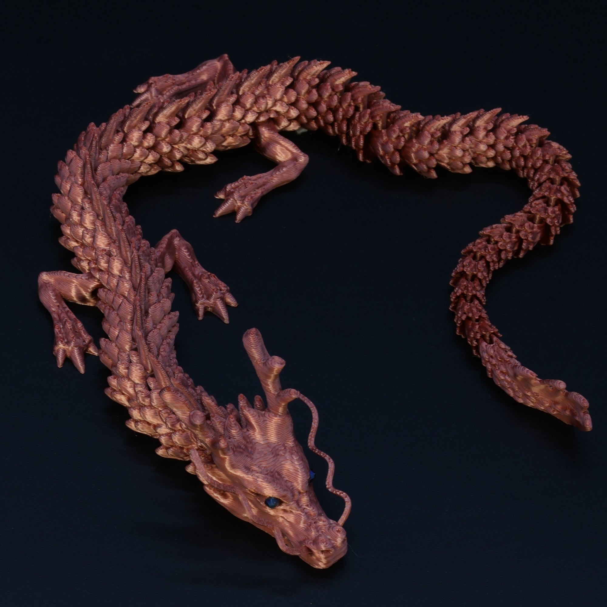 3D Printed Chinese Dragon w/ Gem Eyes