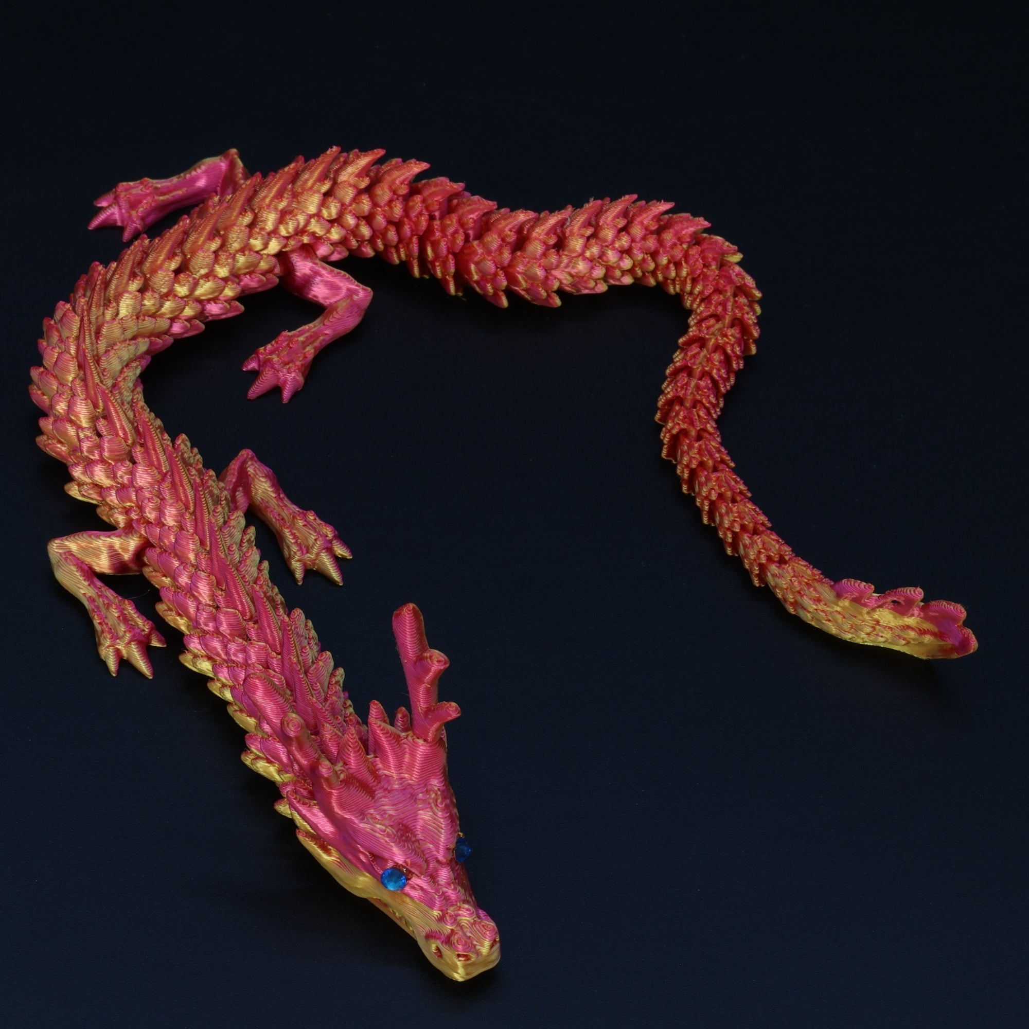 3D Printed Chinese Dragon w/ Gem Eyes