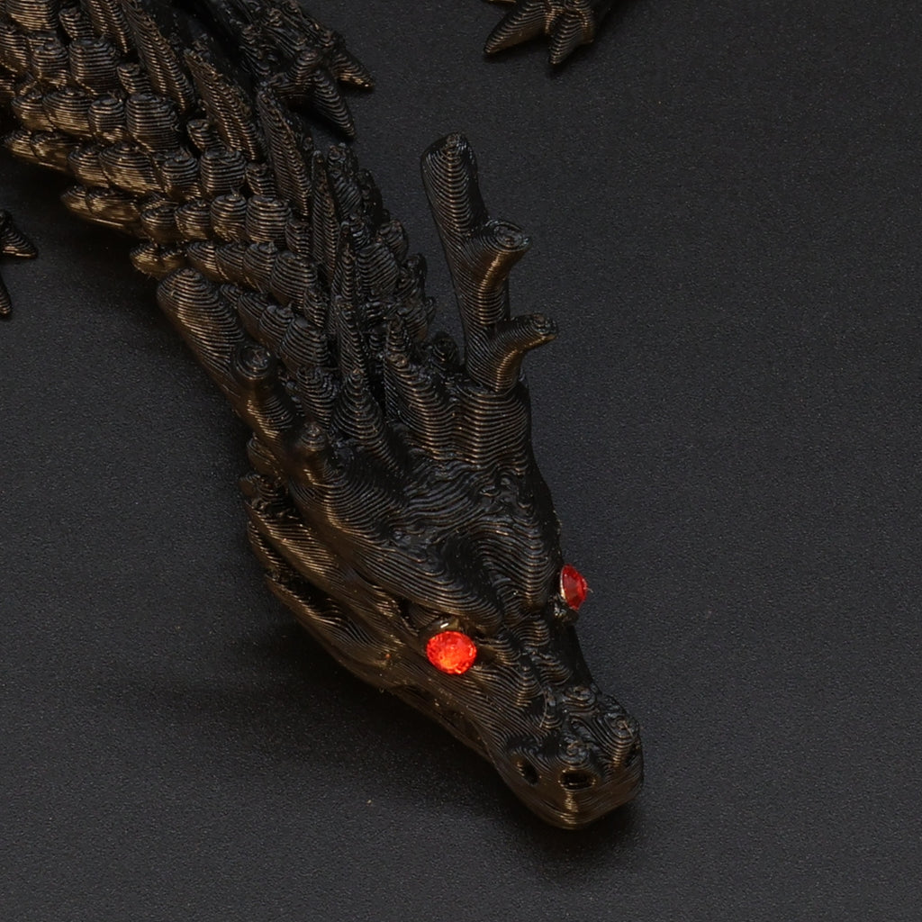 3D Printed Chinese Dragon w/ Gem Eyes