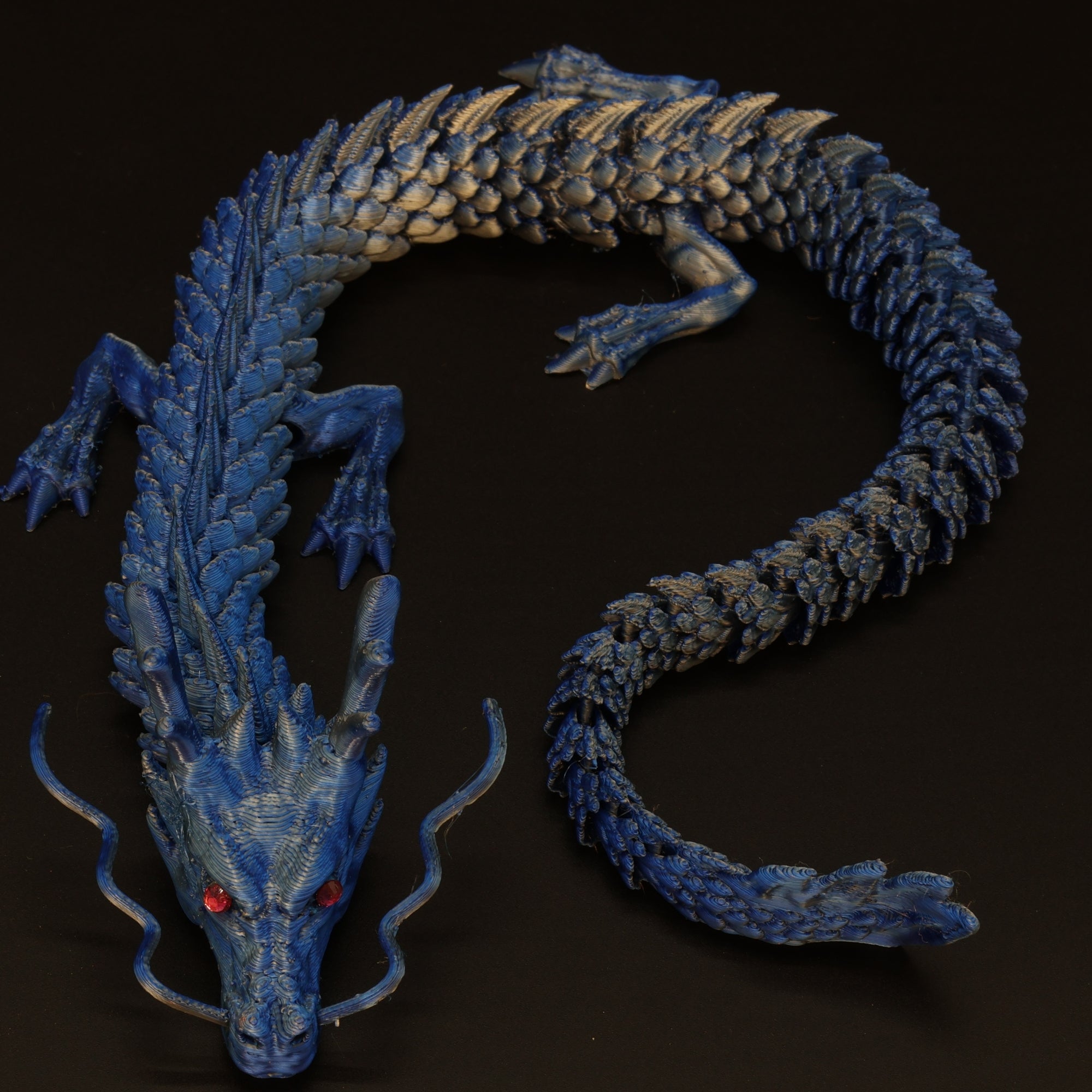 3D Printed Chinese Dragon w/ Gem Eyes