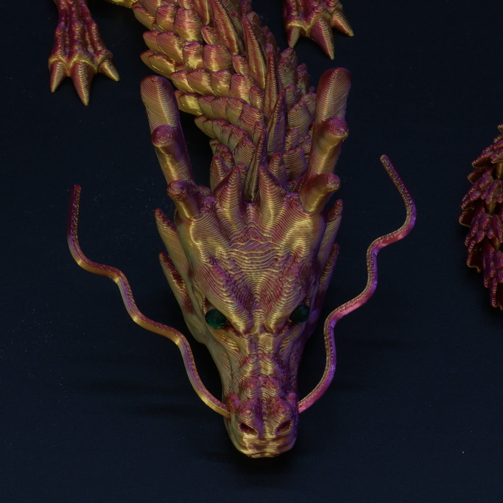 3D Printed Chinese Dragon w/ Gem Eyes