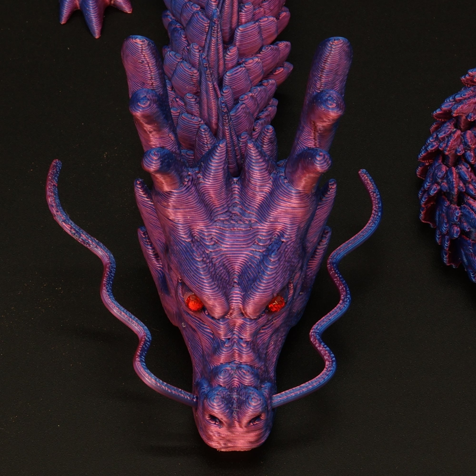 3D Printed Chinese Dragon w/ Gem Eyes