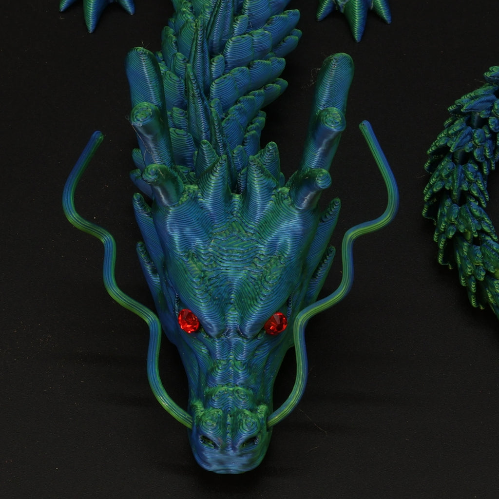 3D Printed Chinese Dragon w/ Gem Eyes