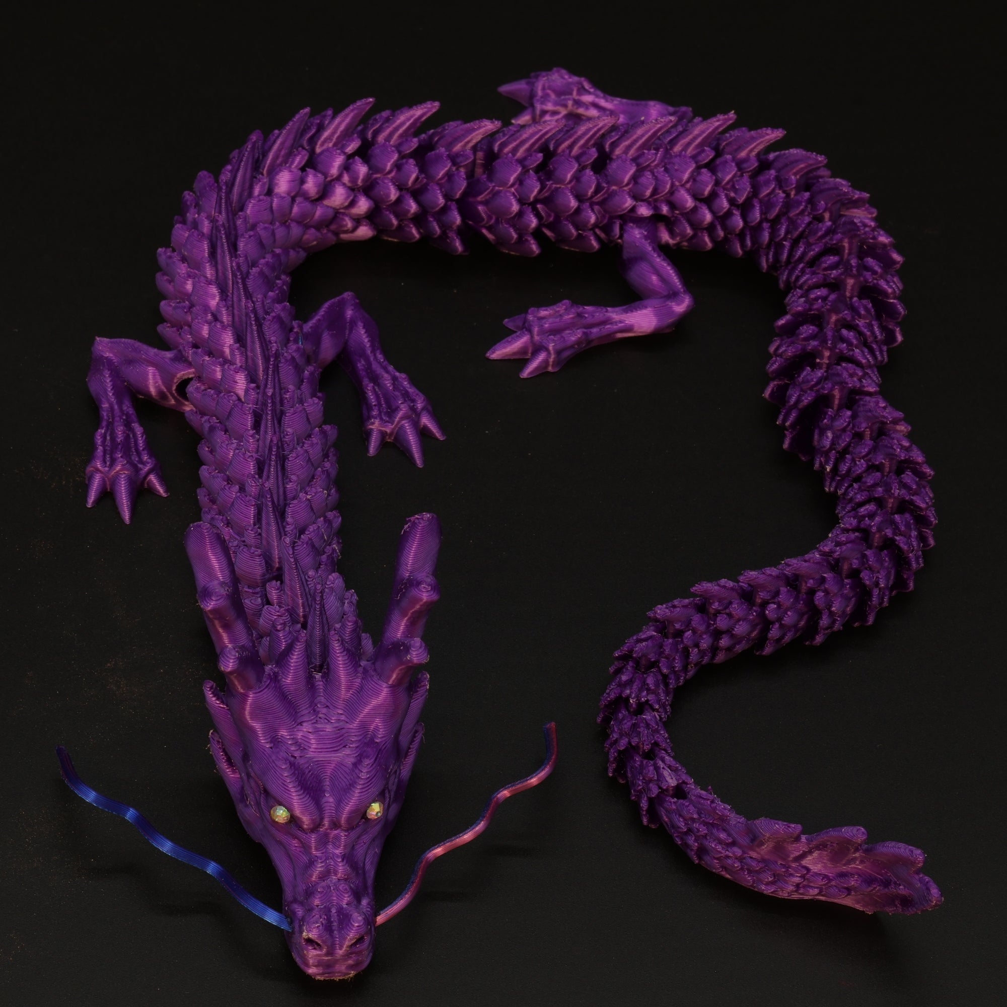 3D Printed Chinese Dragon w/ Gem Eyes