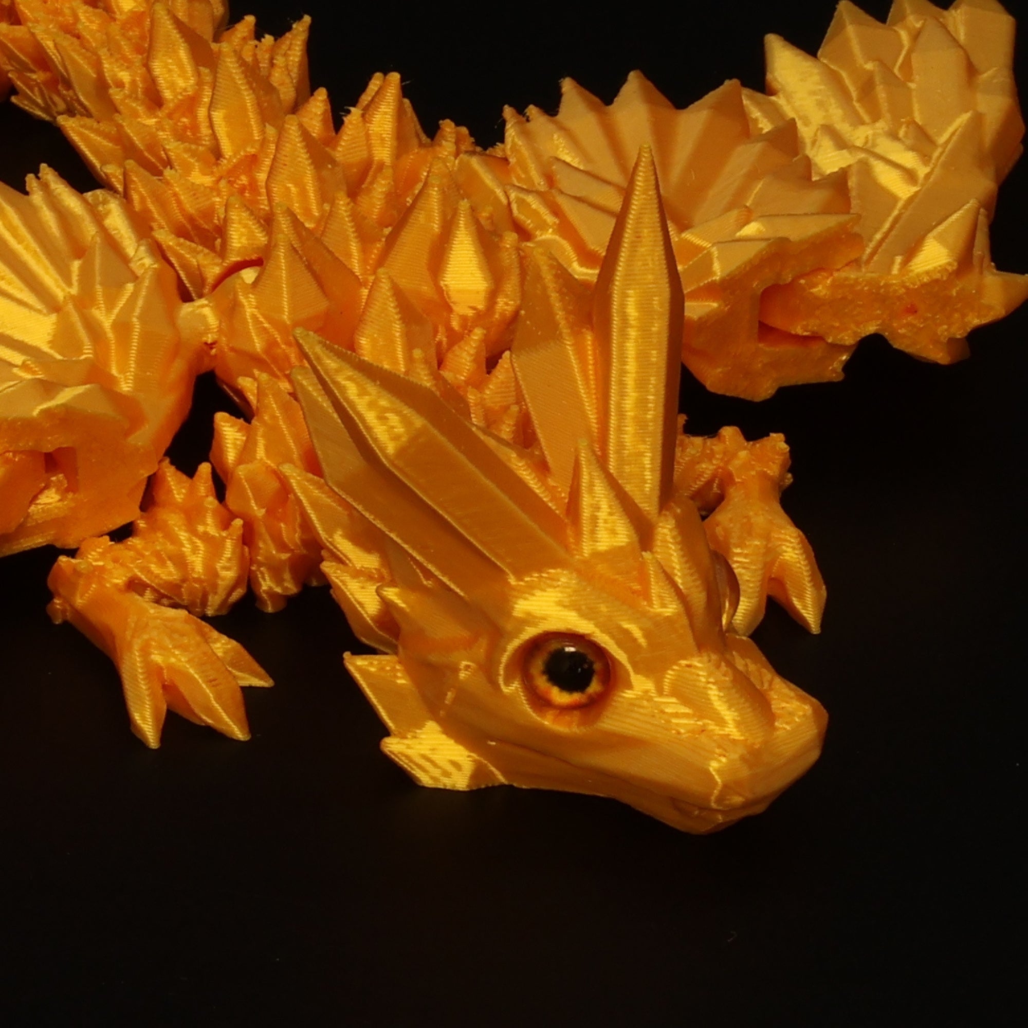3D Printed Crystal-Winged Dragon w/ Real Eyes