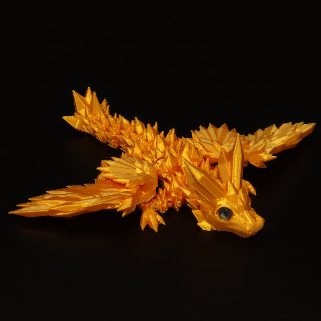 3D Printed Crystal-Winged Dragon w/ Animal Eyes