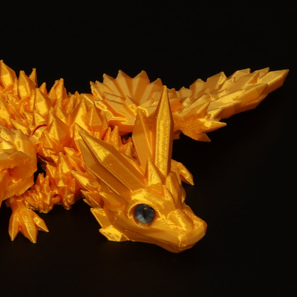 3D Printed Crystal-Winged Dragon w/ Animal Eyes