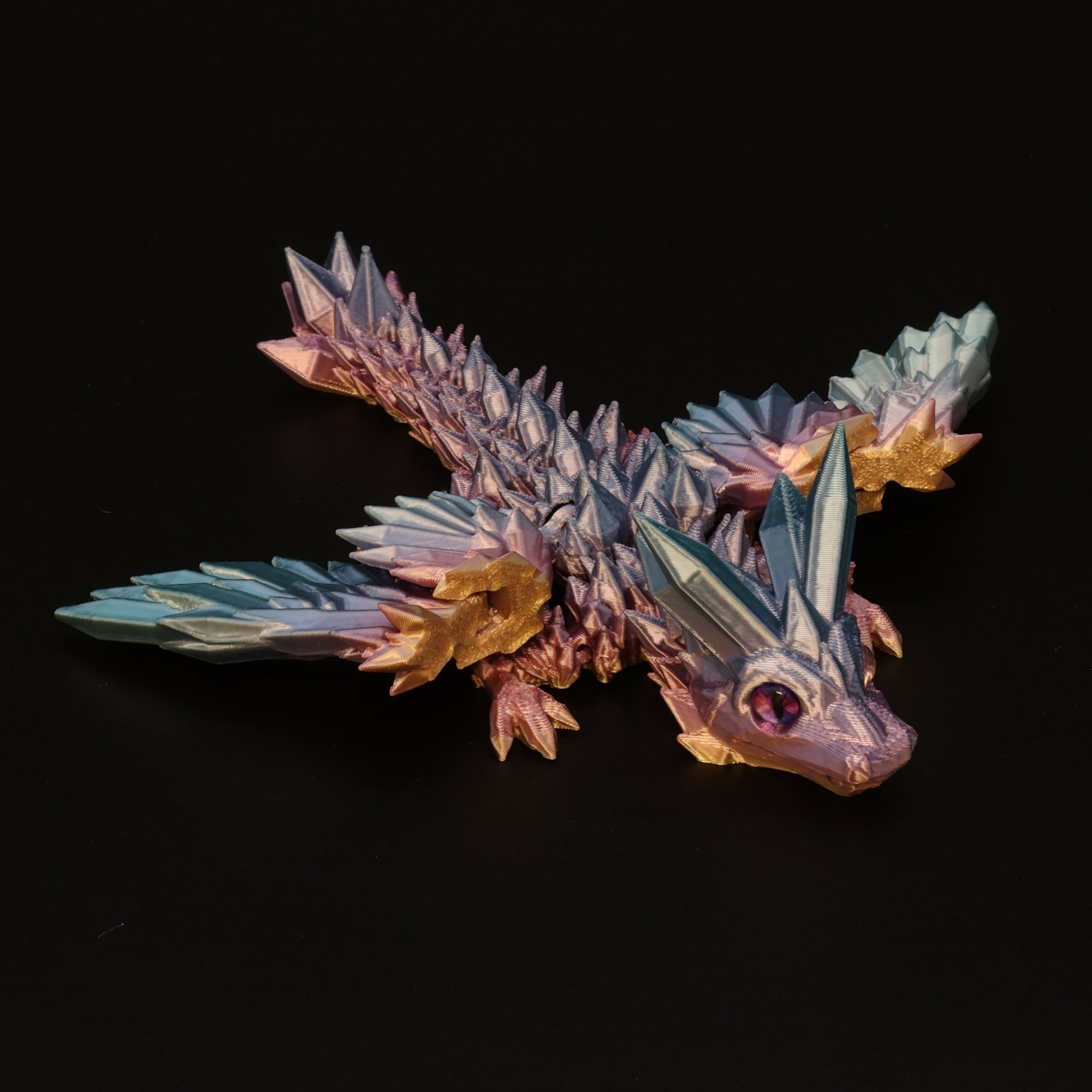 3D Printed Crystal-Winged Dragon w/ Animal Eyes