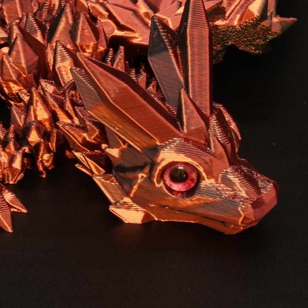 3D Printed Crystal-Winged Dragon w/ Real Eyes