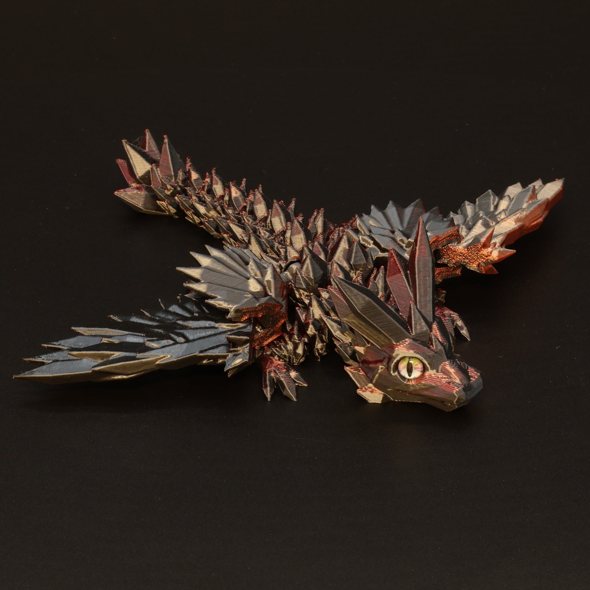 3D Printed Crystal-Winged Dragon w/ Animal Eyes