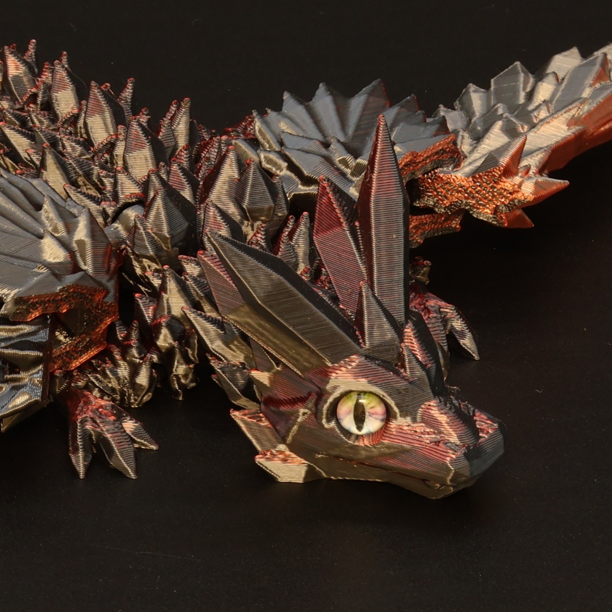 3D Printed Crystal-Winged Dragon w/ Animal Eyes