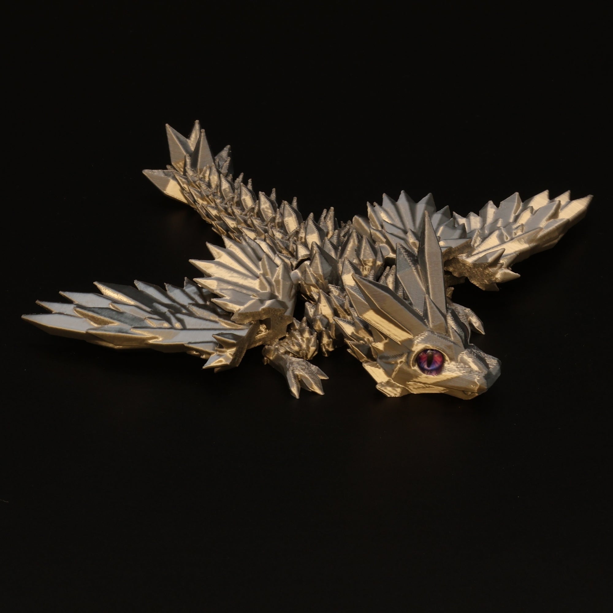 3D Printed Crystal-Winged Dragon w/ Animal Eyes
