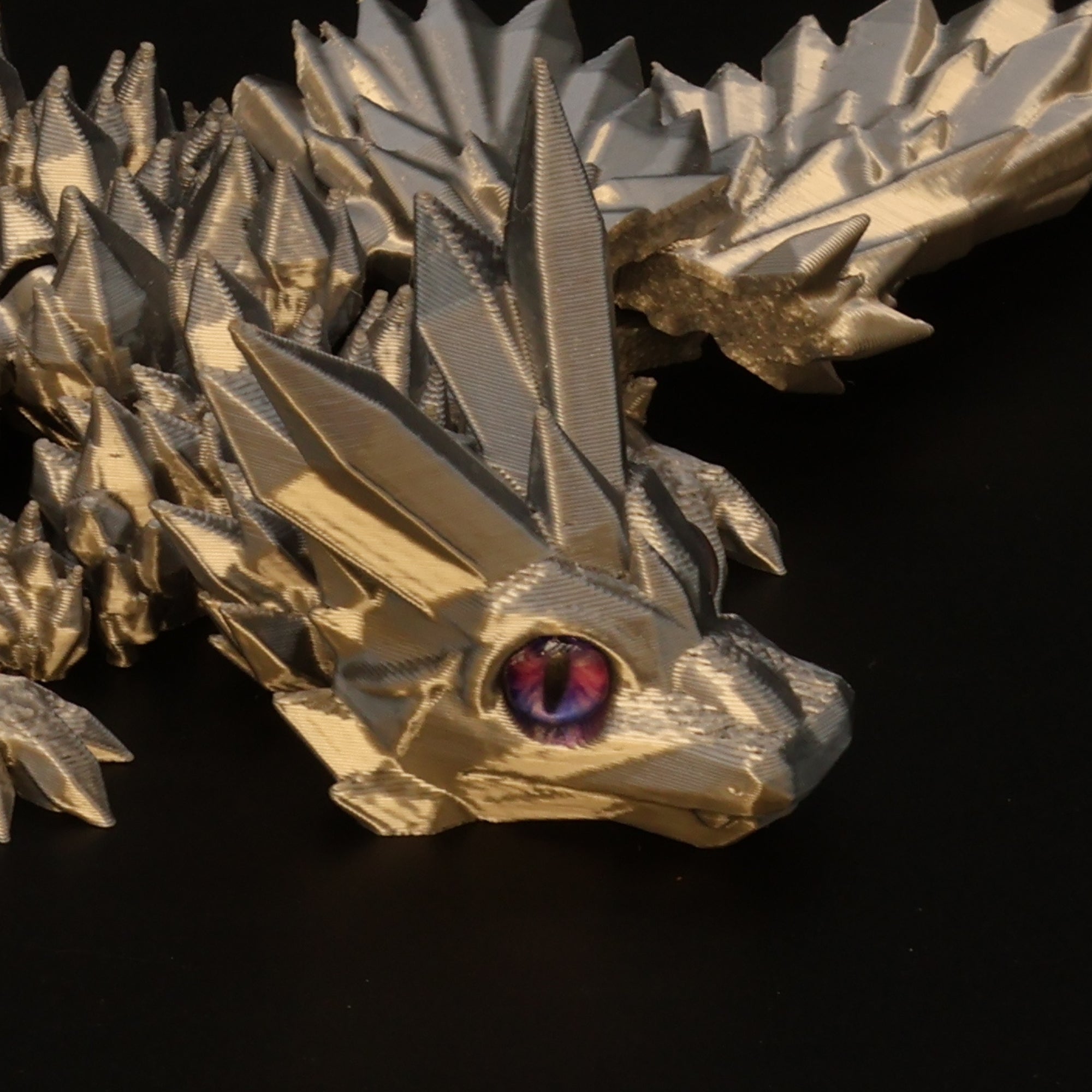 3D Printed Crystal-Winged Dragon w/ Animal Eyes