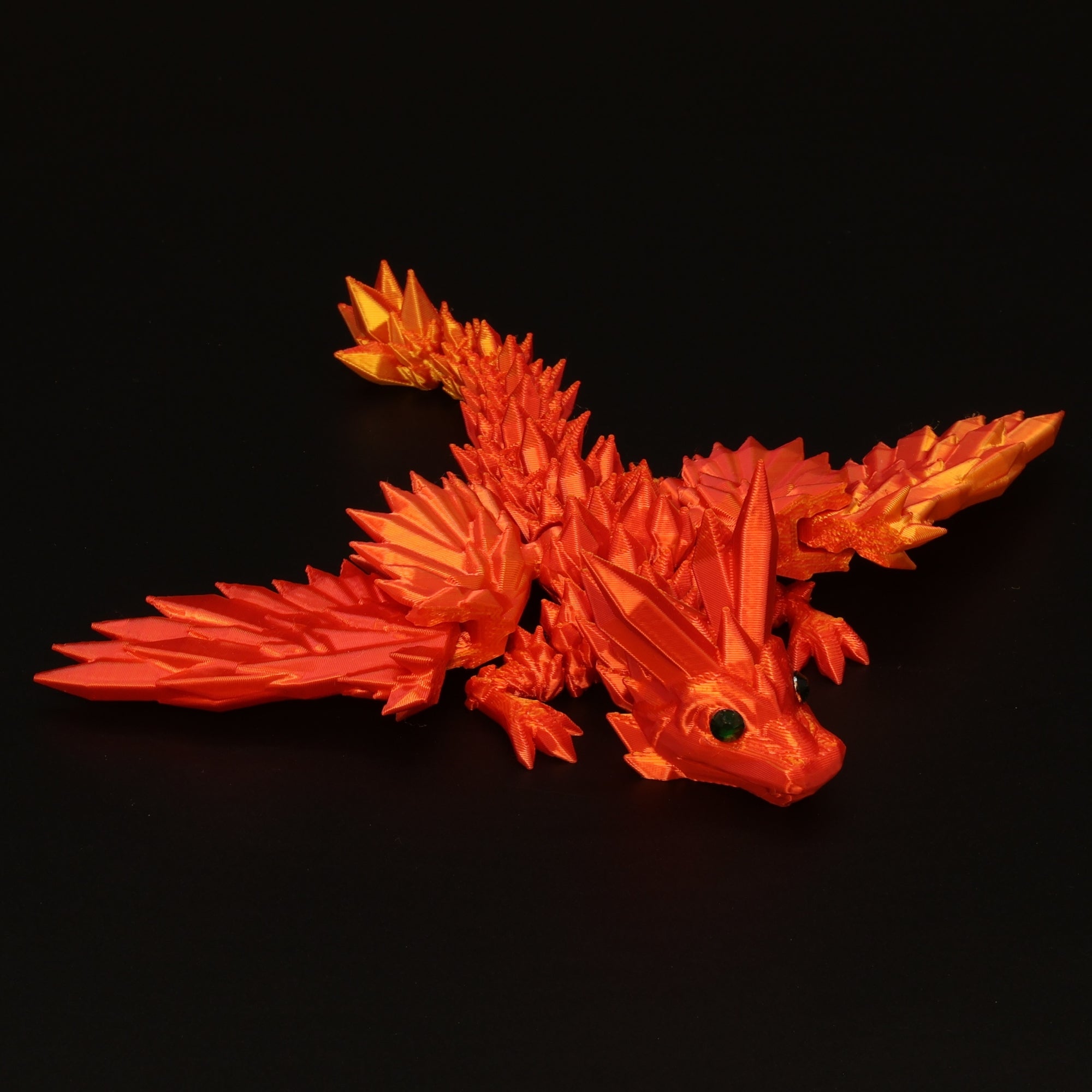 3D Printed Crystal-Winged Dragon w/ Gem Eyes