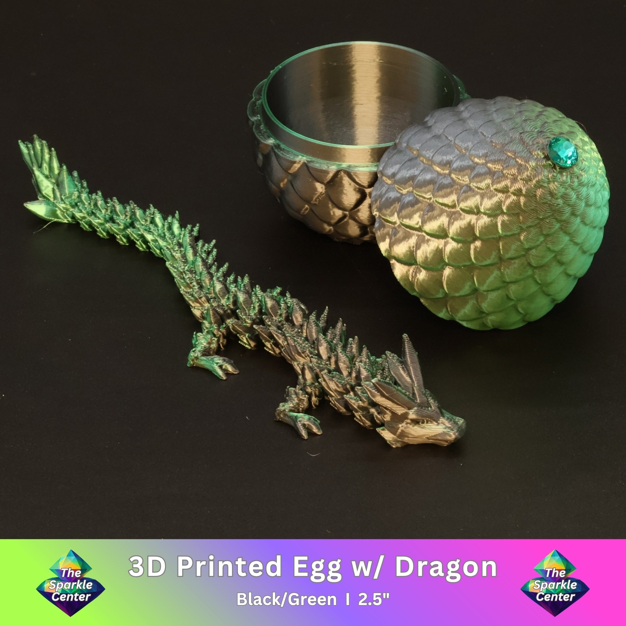 3D Printed Dragon Egg w/ Dragon