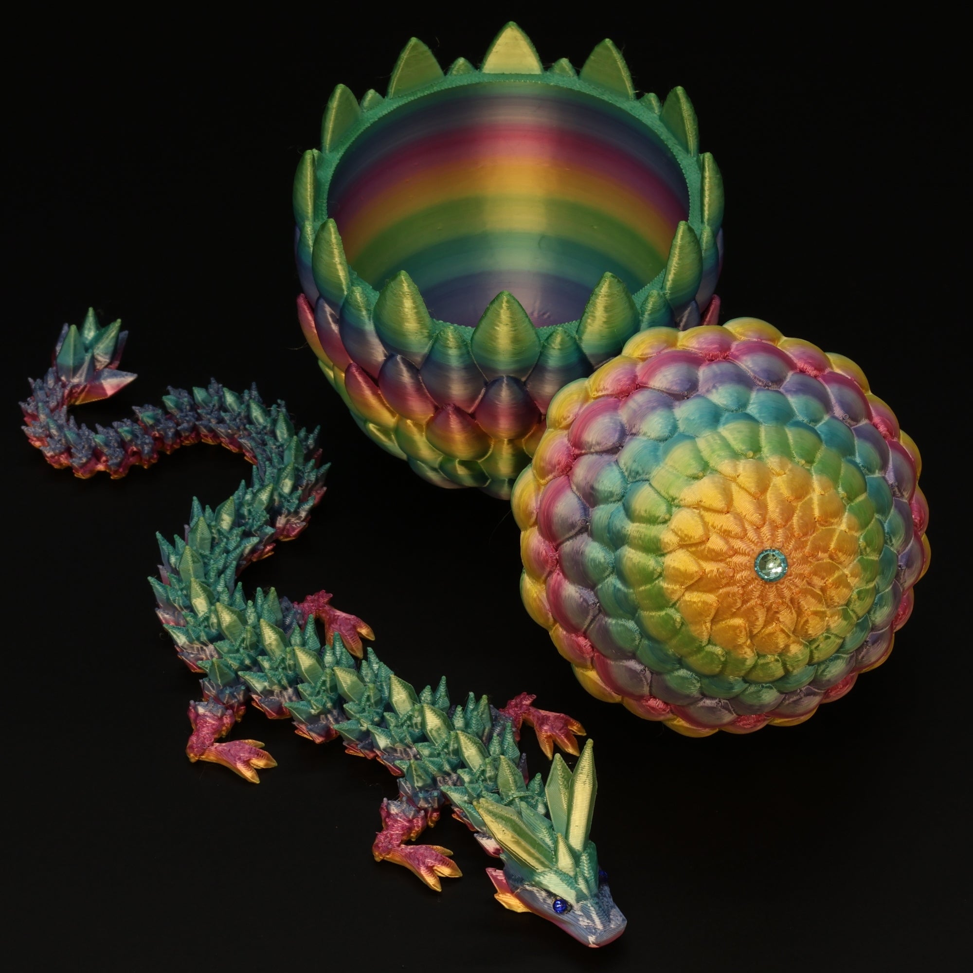 3D Printed Dragon Egg w/ Dragon