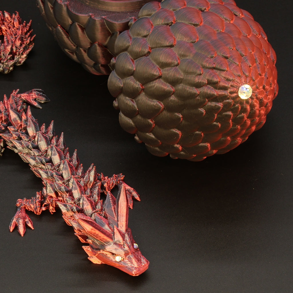 3D Printed Dragon Egg w/ Dragon