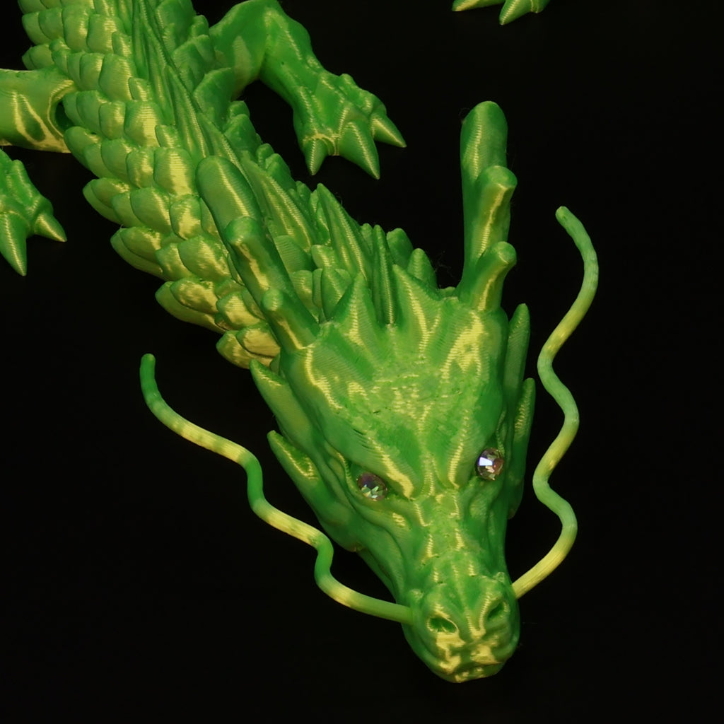 3D Printed Chinese Dragon w/ Gem Eyes