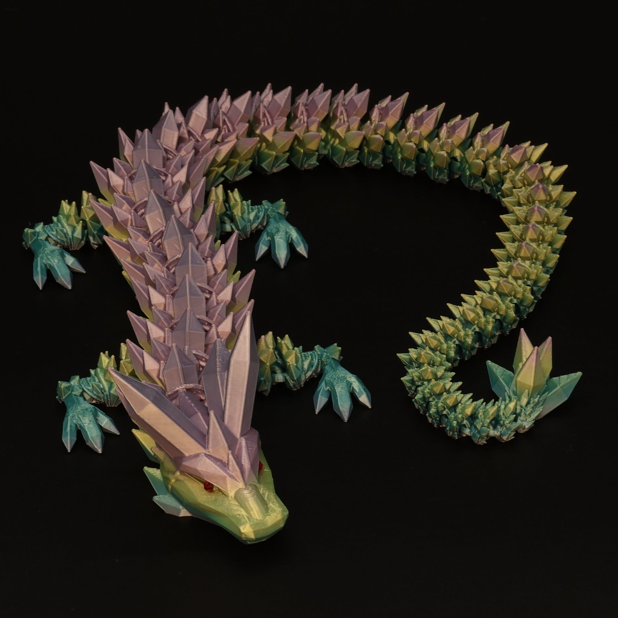 3D Printed Crystal Dragon w/ Gem Eyes