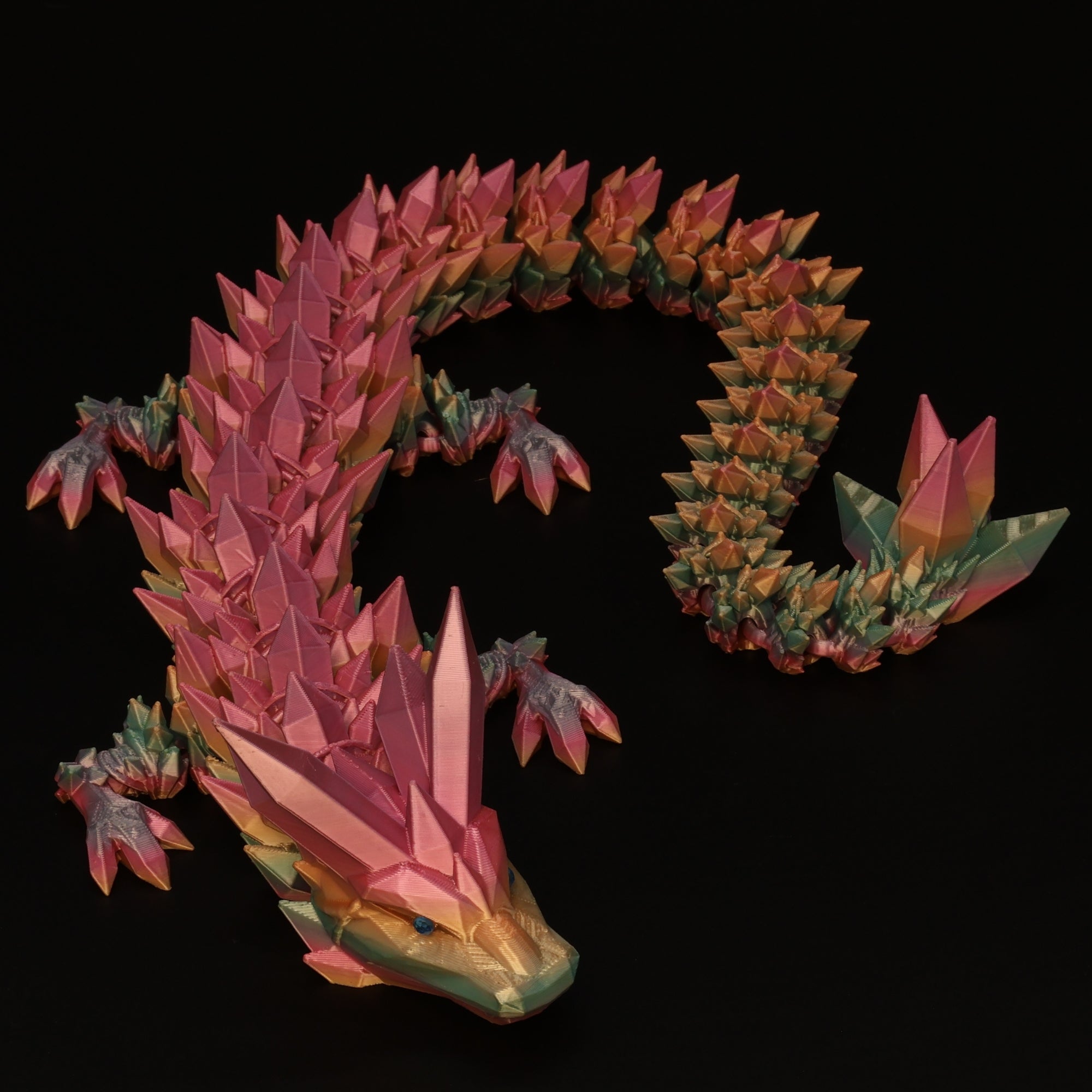 3D Printed Crystal Dragon w/ Gem Eyes