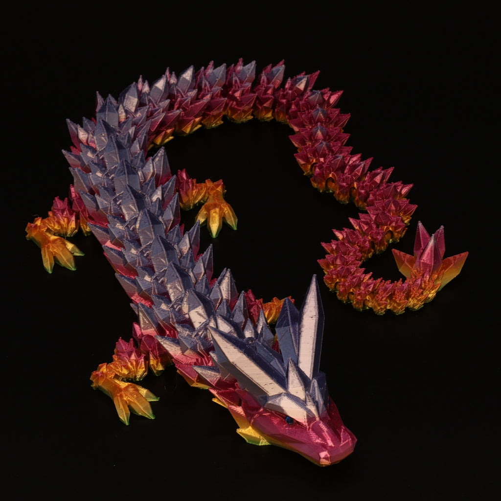 3D Printed Crystal Dragon w/ Gem Eyes