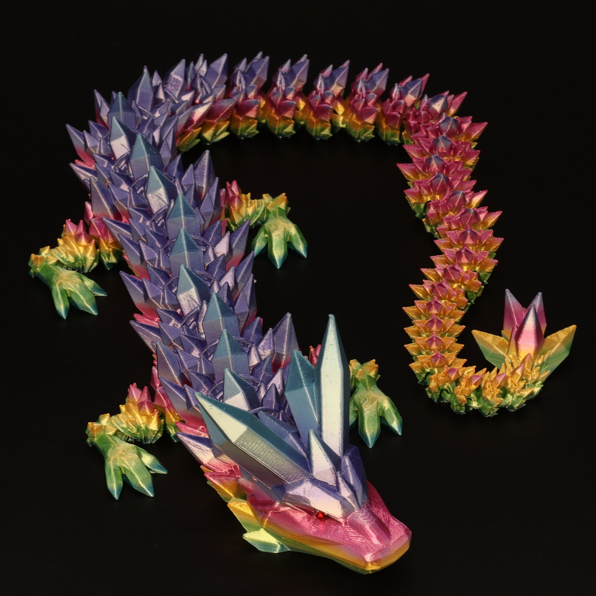3D Printed Crystal Dragon w/ Gem Eyes