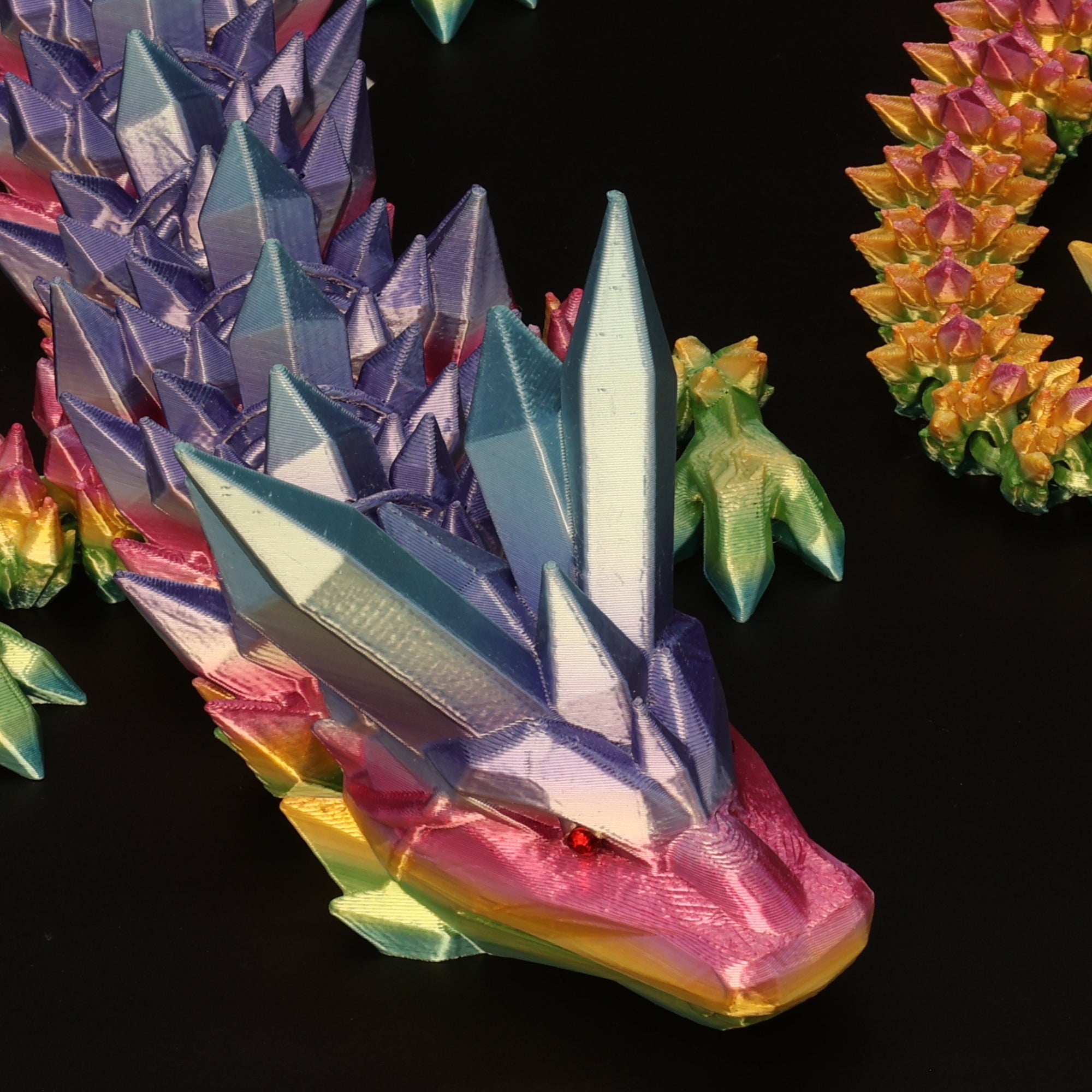 3D Printed Crystal Dragon w/ Gem Eyes