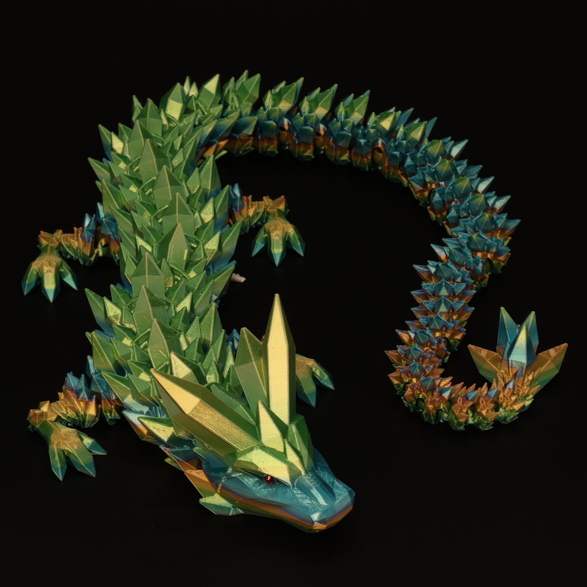 3D Printed Crystal Dragon w/ Gem Eyes