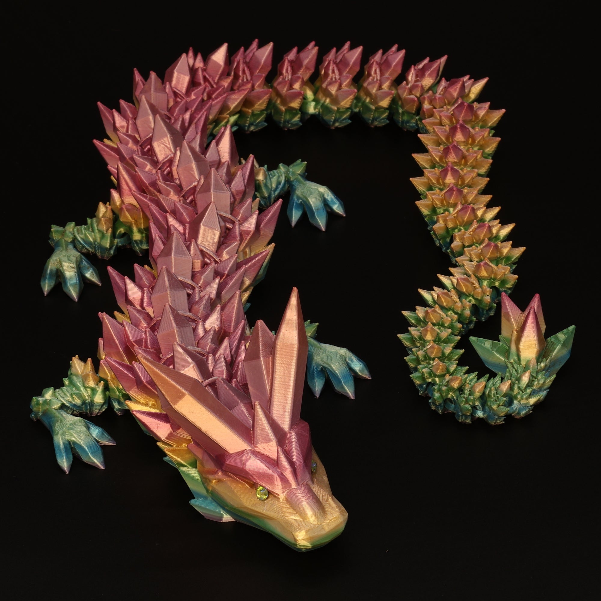3D Printed Crystal Dragon w/ Gem Eyes