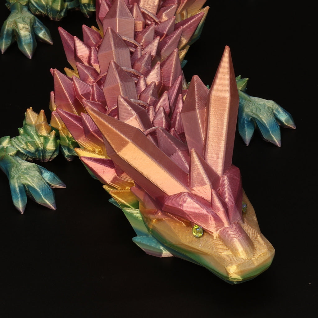 3D Printed Crystal Dragon w/ Gem Eyes
