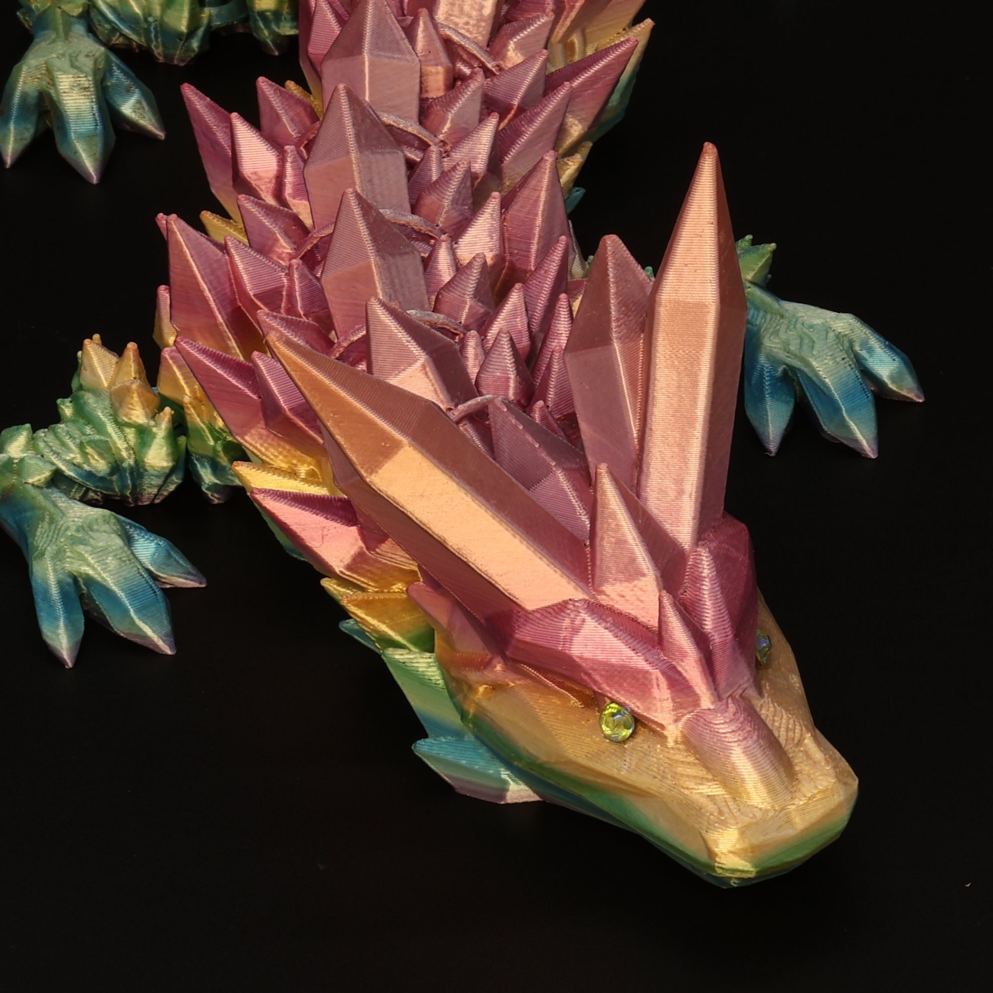 3D Printed Crystal Dragon w/ Gem Eyes